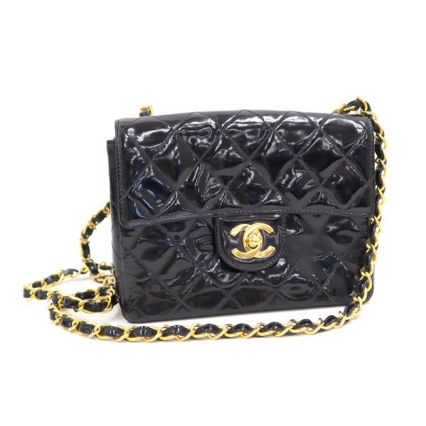 2000111256500021 1 CHANEL Chain Shoulder Bag Matelasse CocoMark Enamel Black