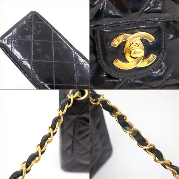 2000111256500021 6 CHANEL Chain Shoulder Bag Matelasse CocoMark Enamel Black