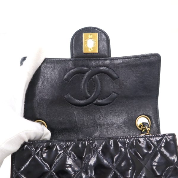 2000111256500021 7 CHANEL Chain Shoulder Bag Matelasse CocoMark Enamel Black