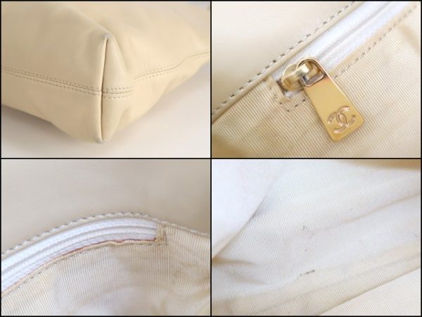 2000111256500088 7 CHANEL tote bag here mark calf beige