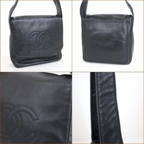 2000111256500168 2 CHANEL Shoulder Bag Black Lambskin