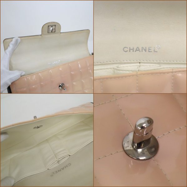 2000111256500173 7 CHANEL chain shoulder bag chocolate bar enamel pink black