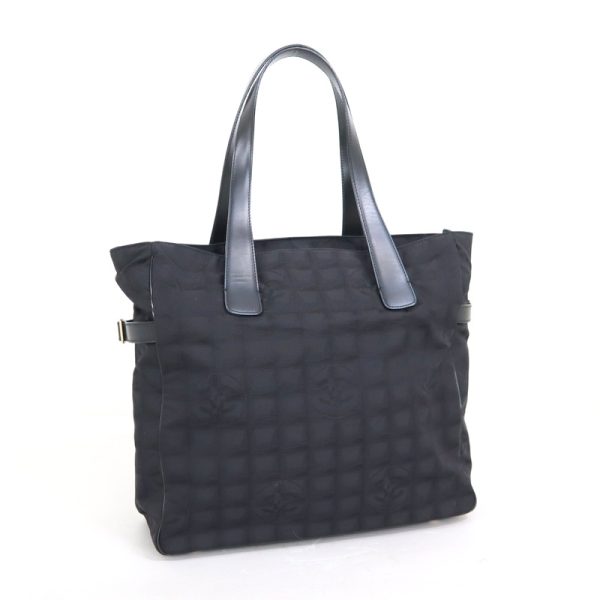 2000112255000196 1 CHANEL Line Tote GM Black Nylon