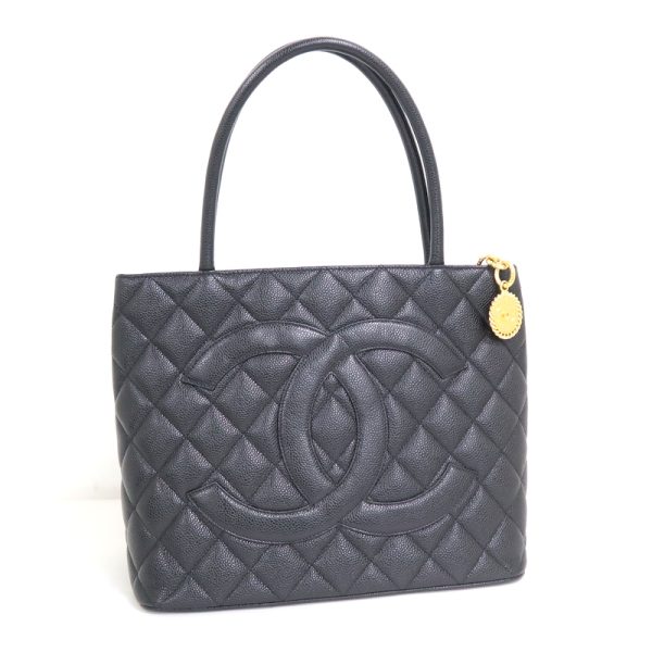 2000112256500026 1 CHANEL tote handbag caviar skin black