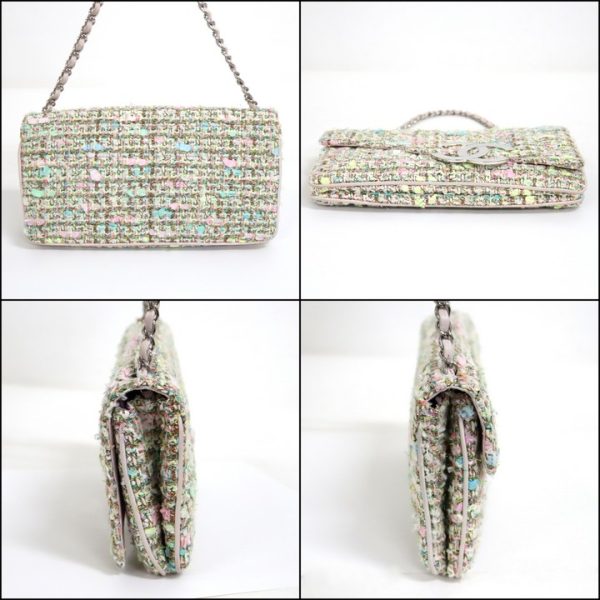 2000112256500104 2 CHANEL chain tweed big coco pink multicolor