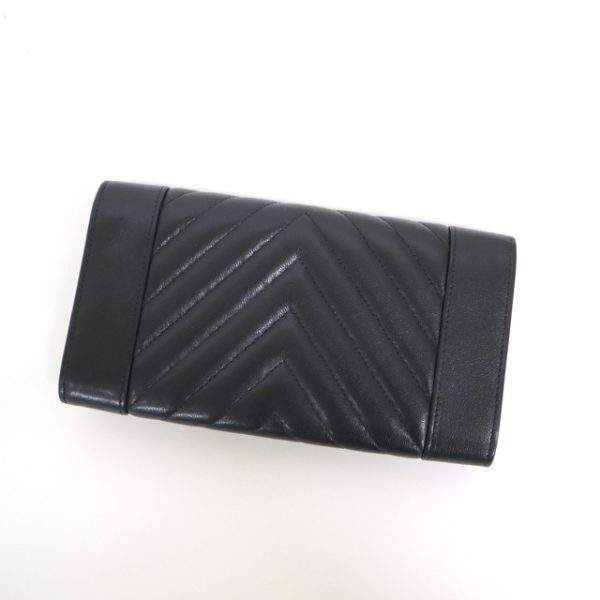 2000114256100026 2 Chanel Mademoiselle V Stitch BifLong Wallet Coco Mark Lambskin Black A80971