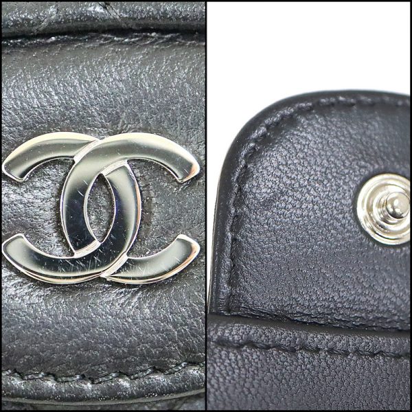 2000114256100057 9 Chanel Matelasse triflong wallet black caviar skin