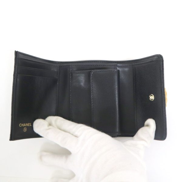 2000114256300025 4 Chanel tri fwallet Boy Chanel Cocomark caviar skin black