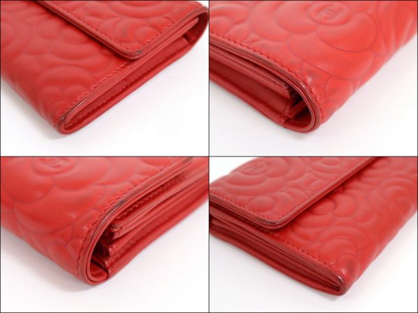 2000114256500089 8 Chanel Camellia long wallet red