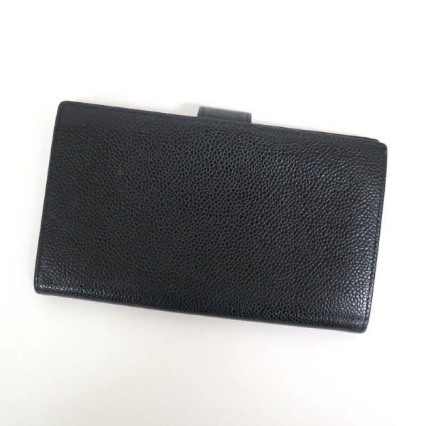 2000114256500112 2 Chanel Bi FLong Wallet Coin Case Caviar Skin Black