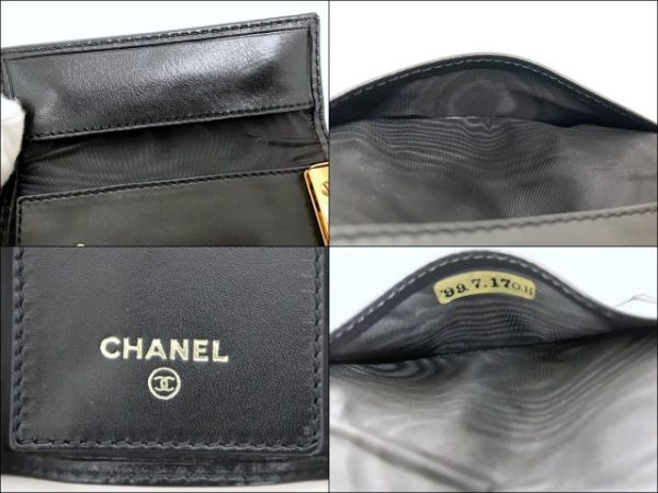 2000115256300002 6 Chanel 6 key case Coco mark lambskin black A13246