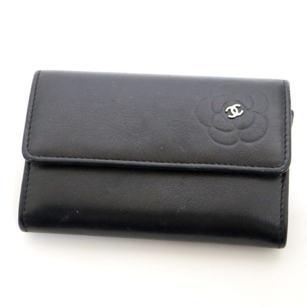 2000121255600046 1 Chanel Camellia Cocomark Card Case Black