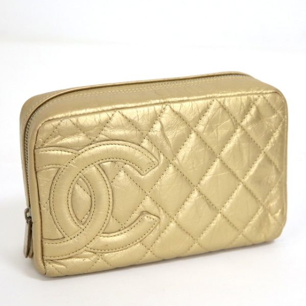 2000121256000026 1 Chanel Pouch Cambon Line Cotton Club Metallic