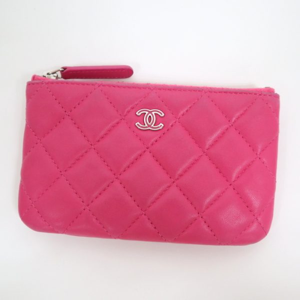 2000121256100049 1 Chanel coin case Matelasse lambskin pink