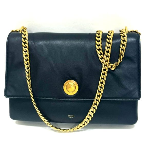 2000123256100019 1 Celine chain shoulder bag black leather