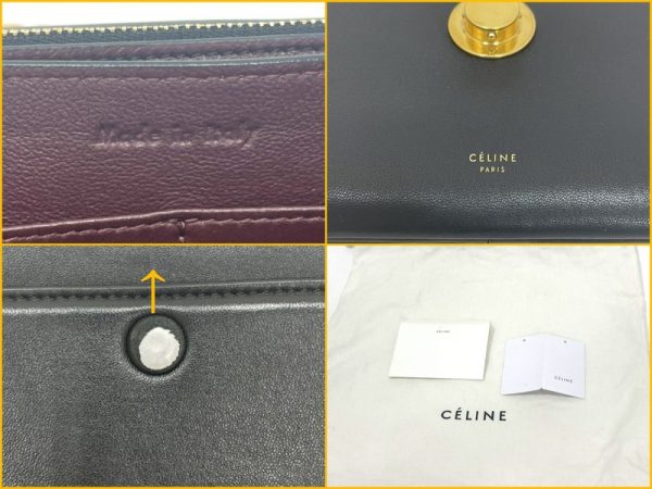 2000123256100019 7 Celine chain shoulder bag black leather