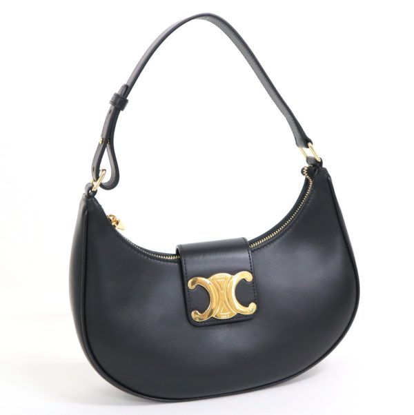 2000124255900031 1 Celine Medium AVA Triomphe Bag Handbag Calfskin Black