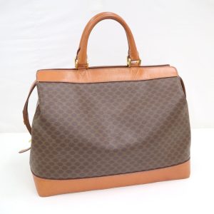 2000124256100017 1 Celine Macadam Pattern Mini Canvas Brown