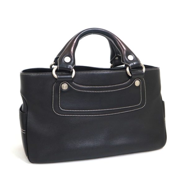 2000124256500020 1 Celine Boogie Bag Handbag Black Leather