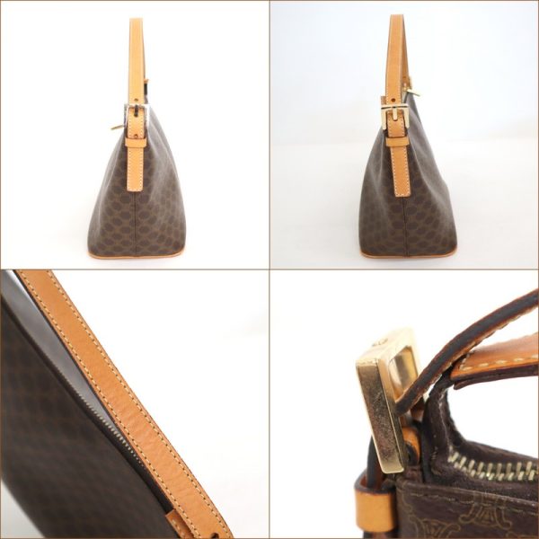 2000124256600013 3 Celine handbag macadam pattern brown cmetal fittings