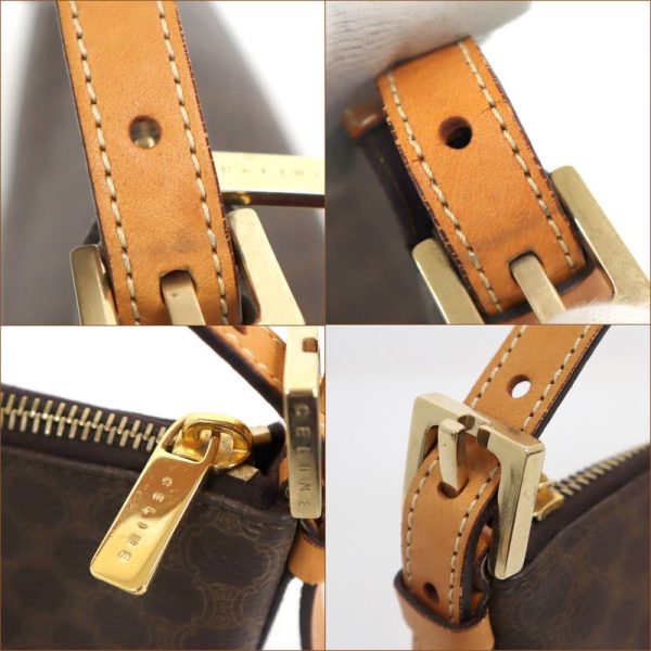 2000124256600013 4 Celine handbag macadam pattern brown cmetal fittings