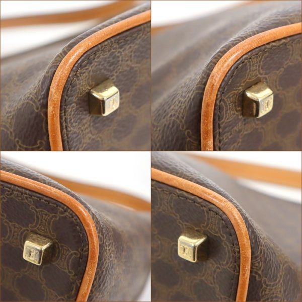 2000124256600013 6 Celine handbag macadam pattern brown cmetal fittings