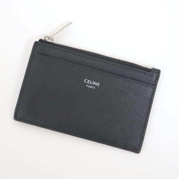 2000125255400006 1 Celine Card Holder Grained Calfskin Black