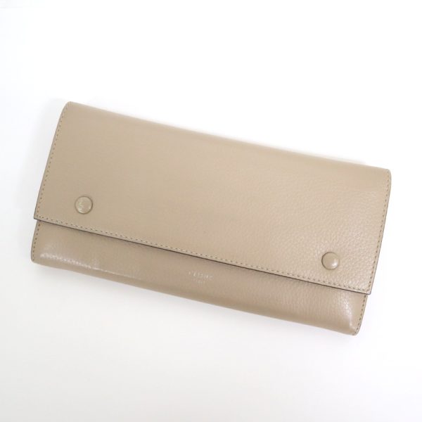 2000126255000024 1 Celine Large Flap Multifunction Long Wallet Beige Red