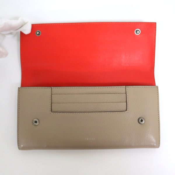 2000126255000024 4 Celine Large Flap Multifunction Long Wallet Beige Red