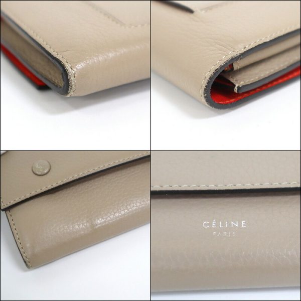 2000126255000024 8 Celine Large Flap Multifunction Long Wallet Beige Red