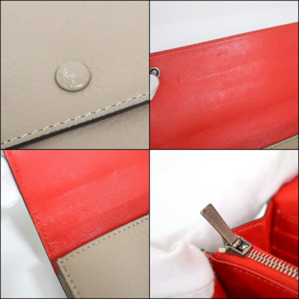 2000126255000024 9 Celine Large Flap Multifunction Long Wallet Beige Red