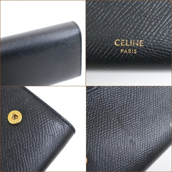 2000126255400016 5 Celine Large Flap Wallet Long Wallet Black Grained Calfskin