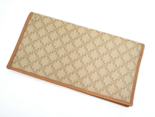 2000126255500005 2 Celine Macadam bi flong bill holder brown beige