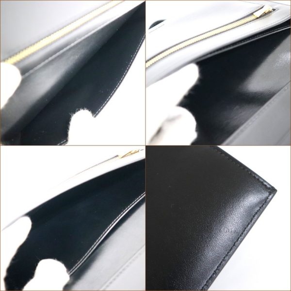 2000126256500022 6 Celine Large Strap Long Wallet Grain Calfskin Black