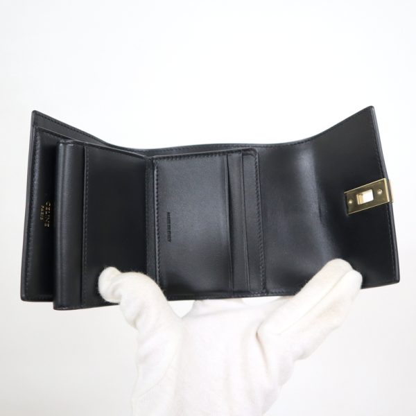 2000126256600025 6 Celine Small Wallet 16 Saise Calfskin Black