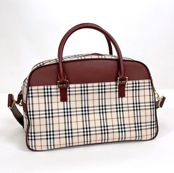 2000160256600003 2 Burberry Bag Nova Check Wine Red Leather