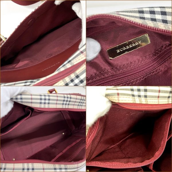 2000160256600003 7 Burberry Bag Nova Check Wine Red Leather