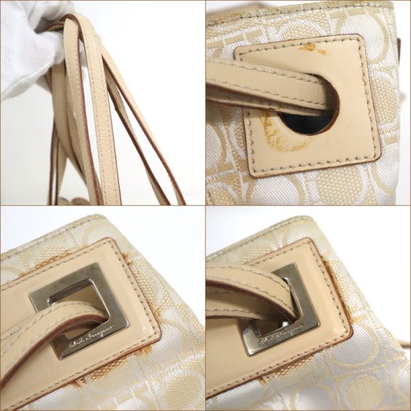 2000195256500035 5 Salvatore Ferragamo Gancini 2WAY bag ivory kt07289ko