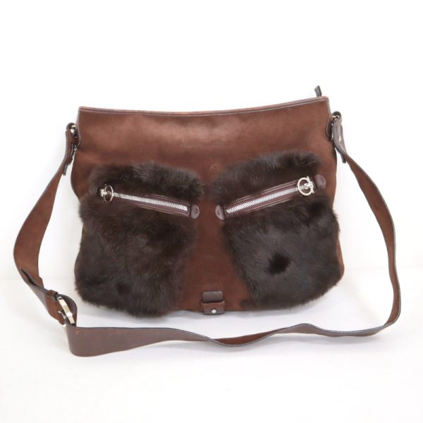 2000195256500050 1 Salvatore Ferragamo Shoulder Bag Suede Fur Leather