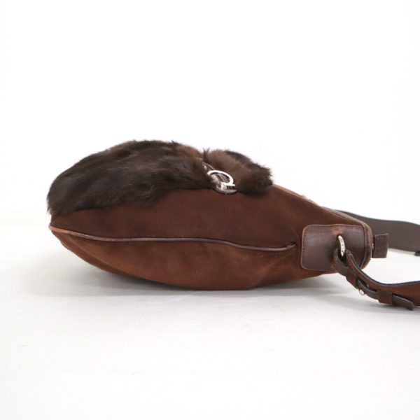 2000195256500050 3 Salvatore Ferragamo Shoulder Bag Suede Fur Leather