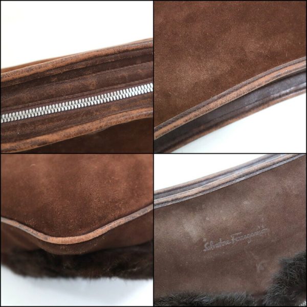 2000195256500050 7 Salvatore Ferragamo Shoulder Bag Suede Fur Leather