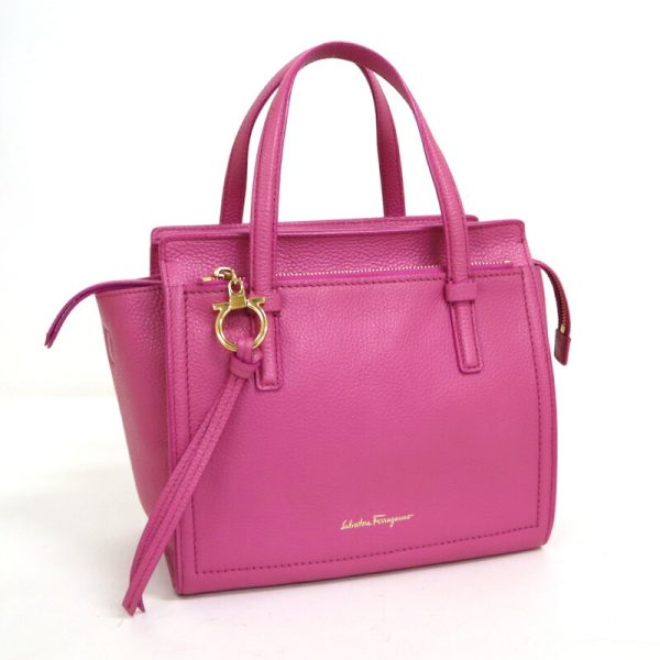 2000195256800006 1 Salvatore Ferragamo Gancini Amy 2WAY Bag Purple Pink