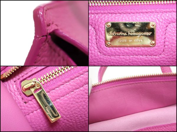 2000195256800006 10 Salvatore Ferragamo Gancini Amy 2WAY Bag Purple Pink