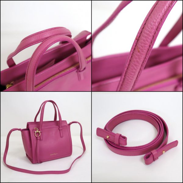 2000195256800006 8 Salvatore Ferragamo Gancini Amy 2WAY Bag Purple Pink