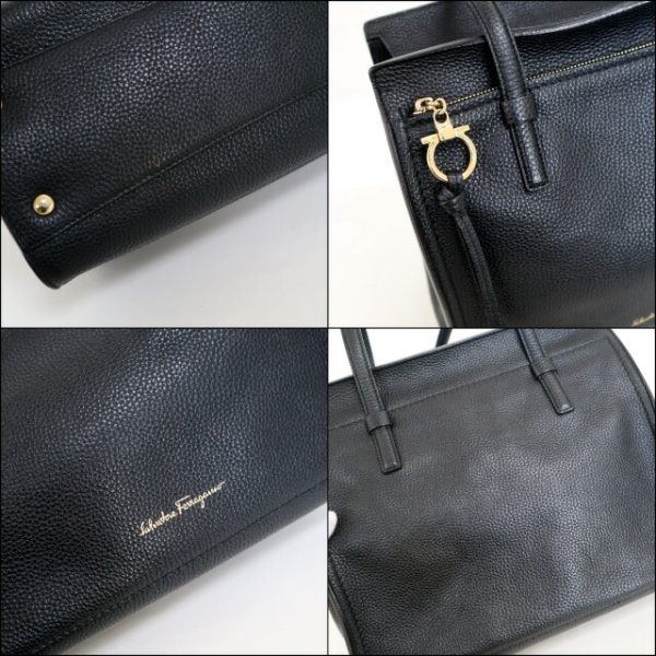 2000196256500008 3 Salvatore Ferragamo Amy Shoulder Bag Black