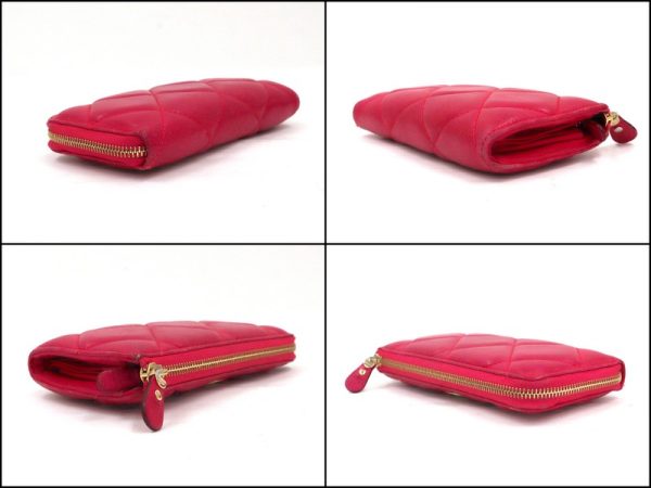 2000198255300008 3 Salvatore Ferragamo Vara L shaped long wallet quilted pink