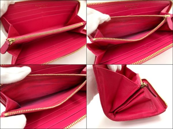 2000198255300008 4 Salvatore Ferragamo Vara L shaped long wallet quilted pink