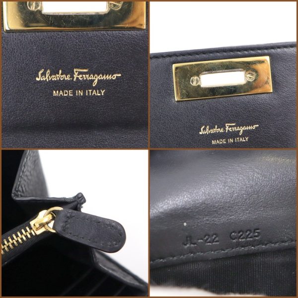 2000198256100008 7 Salvatore Ferragamo biflong wallet Gancini black