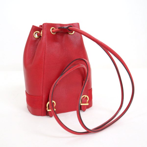 2000205256100018 2 Salvatore Ferragamo Vara Drawstring Mini Backpack Red Leather