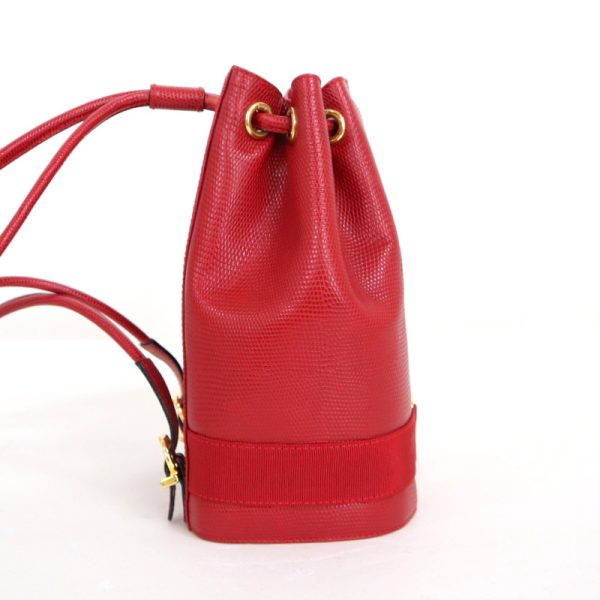 2000205256100018 3 Salvatore Ferragamo Vara Drawstring Mini Backpack Red Leather